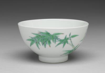 图片[2]-Teacup in doucai enamels with green bamboos decor, Qing dynasty, Yongzheng reign (1723-1735)-China Archive